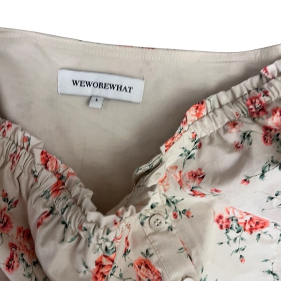 WEWOREWHAT Ruched Cup Top Bustier Floral Cotton Top Large - Picture 4 of 10